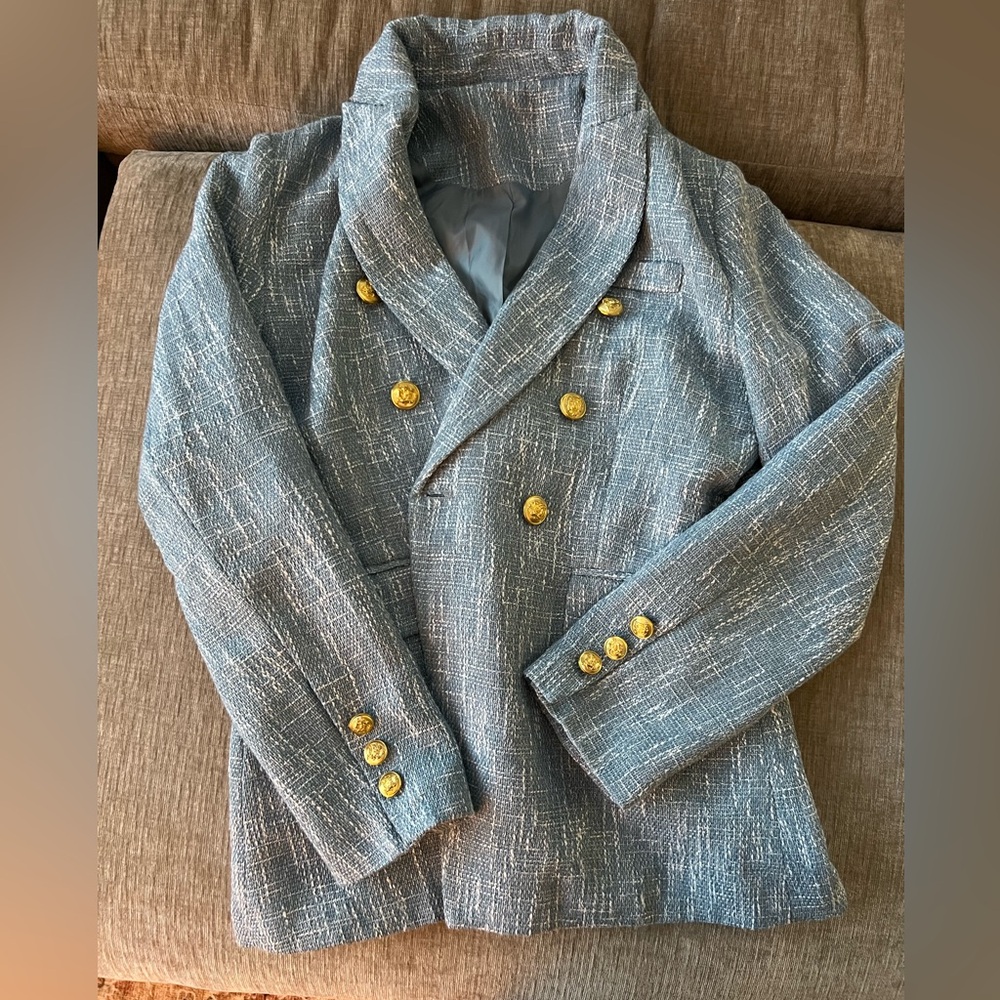 Blue tweed blazer